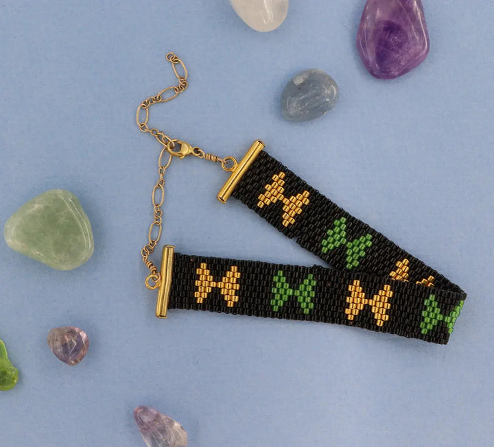 Miyuki afslutning endestykker for delica's - forgyldt 15 mm Krea