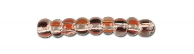 Stribede glasperler, preciosa, klar/rød/sort transparent stribet Preciosa