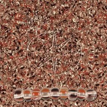 Stribede glasperler, preciosa, klar/rød/sort transparent stribet Preciosa