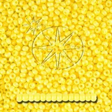 Gule glasperler, preciosa, intensive yellow dyed chalkwhite Preciosa