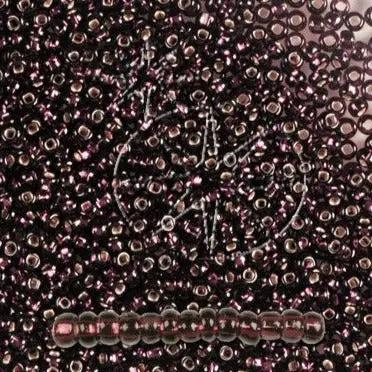 Lilla glasperler, preciosa, silverlined dark purple, storkøb Preciosa