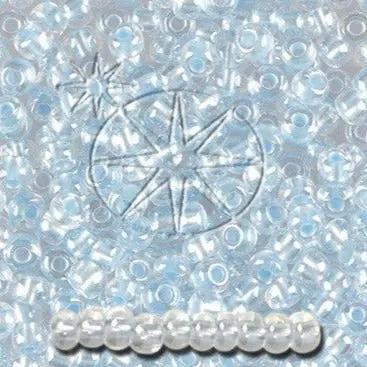 Blå glasperler, preciosa, blue pastel lined crystal, storkøb Preciosa