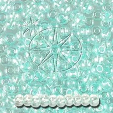 Blå glasperler, preciosa, colour lined turquoise shiny crystal, storkøb Preciosa