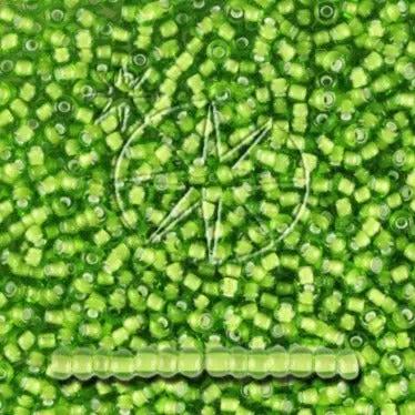 Grønne glasperler, preciosa, whitelined transparent green, storkøb Preciosa