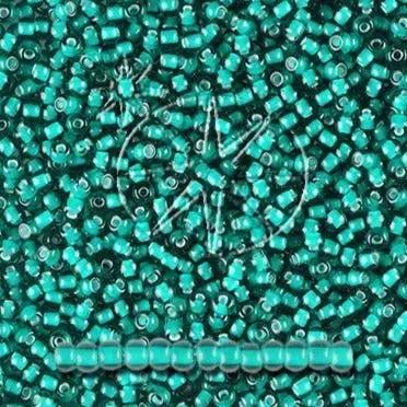 Grønne glasperler, preciosa, whitelined transparent teal green, storkøb Preciosa