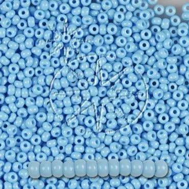 Blå glasperler, preciosa, natural opaque turquoise, storkøb Preciosa