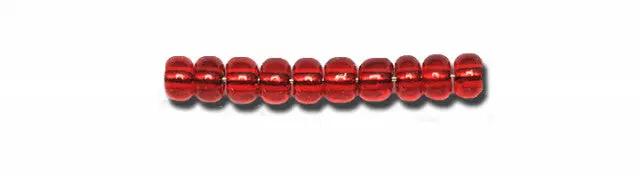 Røde glasperler, preciosa , silverlined ruby Preciosa