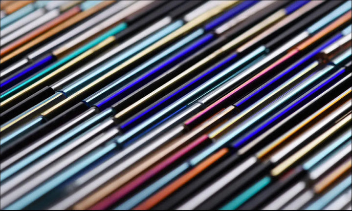 Blå glasperler, preciosa dark sapphire tubes, 40 x 3 mm Preciosa