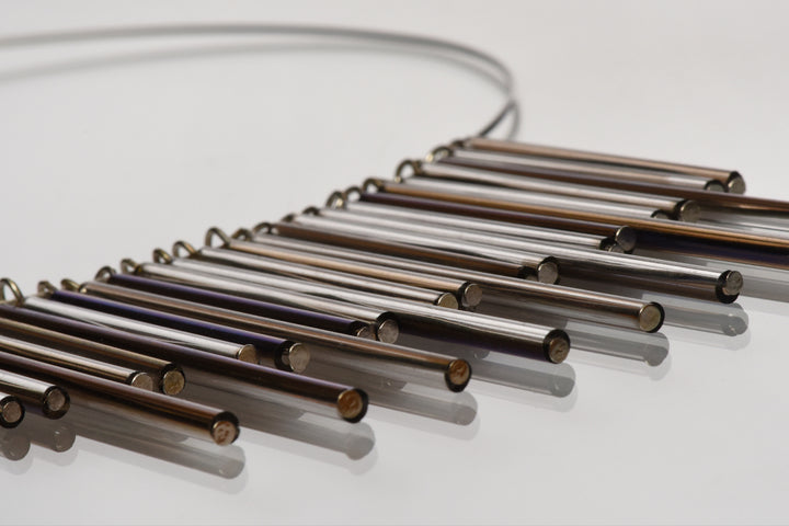 Preciosa Tubes - Blå Glasperler, Preciosa Sapphire Silver Lined Tubes, 40 X 3 Mm