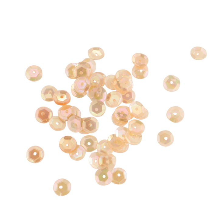 Pailletter, runde, 4-7mm, med regnbueskær, 10-40g, flere varianter