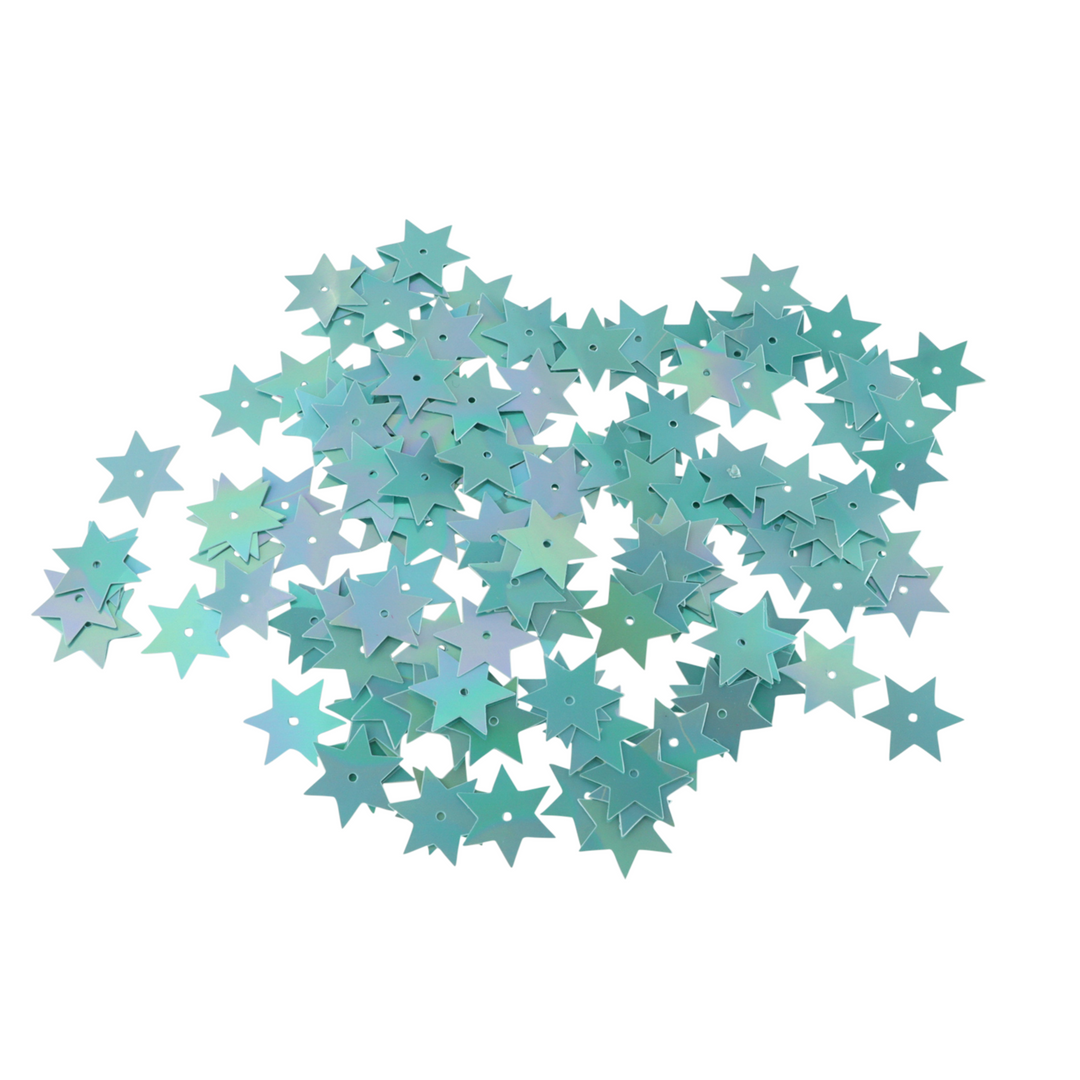 Palietter, stjerner, med regnbueskær, flere varianter, 14-17,5mm, 10-40g Beadhouse of Copenhagen