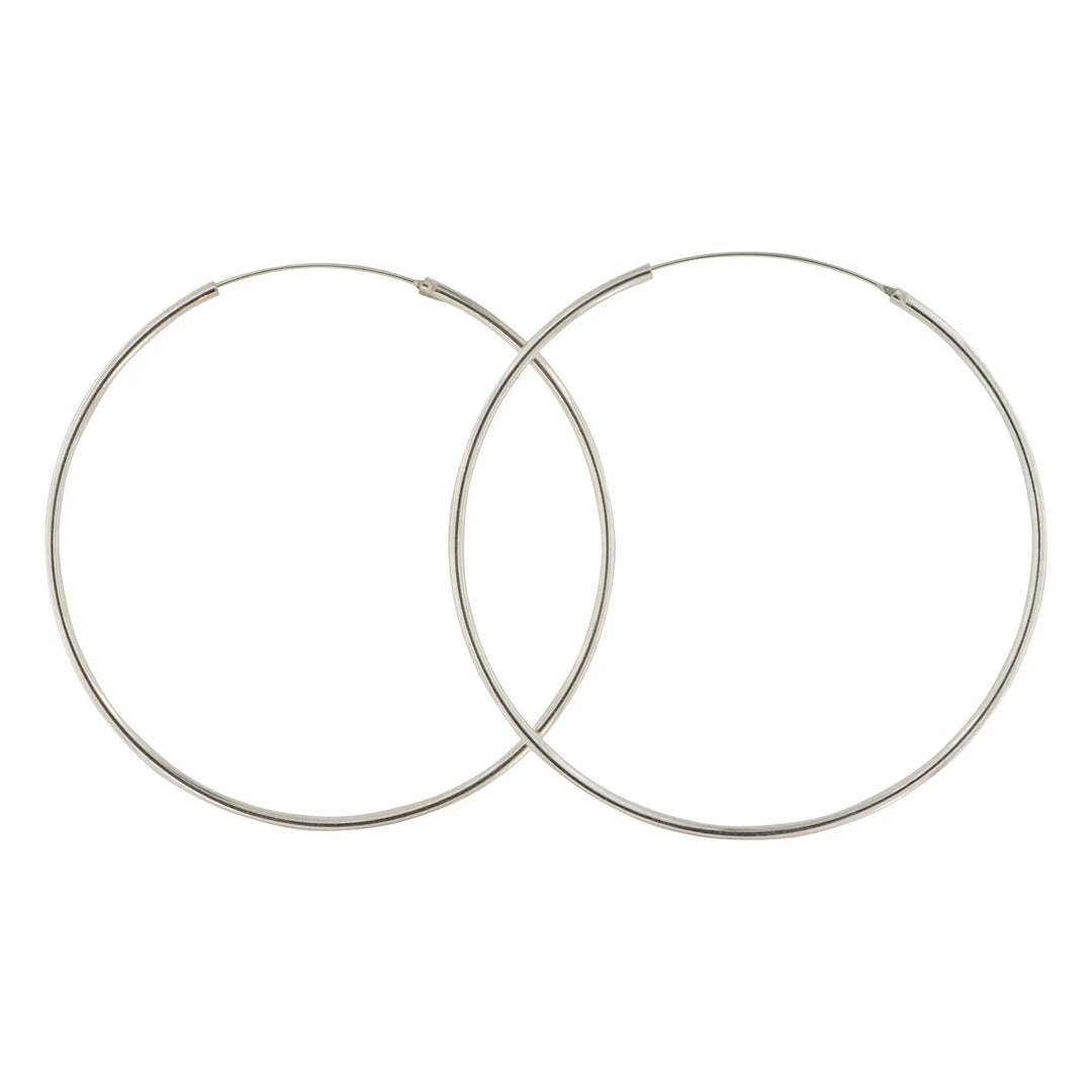 Øreringe, hoops, 70 mm, sterlingsølv og forgyldt sterlingsølv BLT