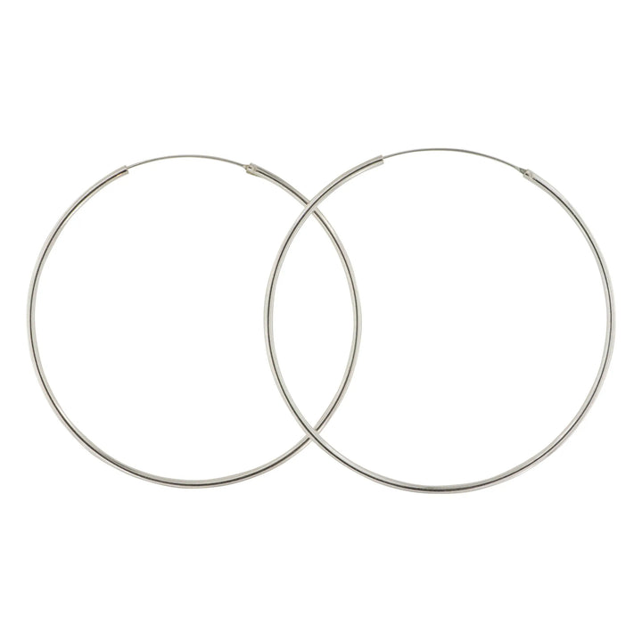 Øreringe, hoops, 70 mm, sterlingsølv og forgyldt sterlingsølv BLT