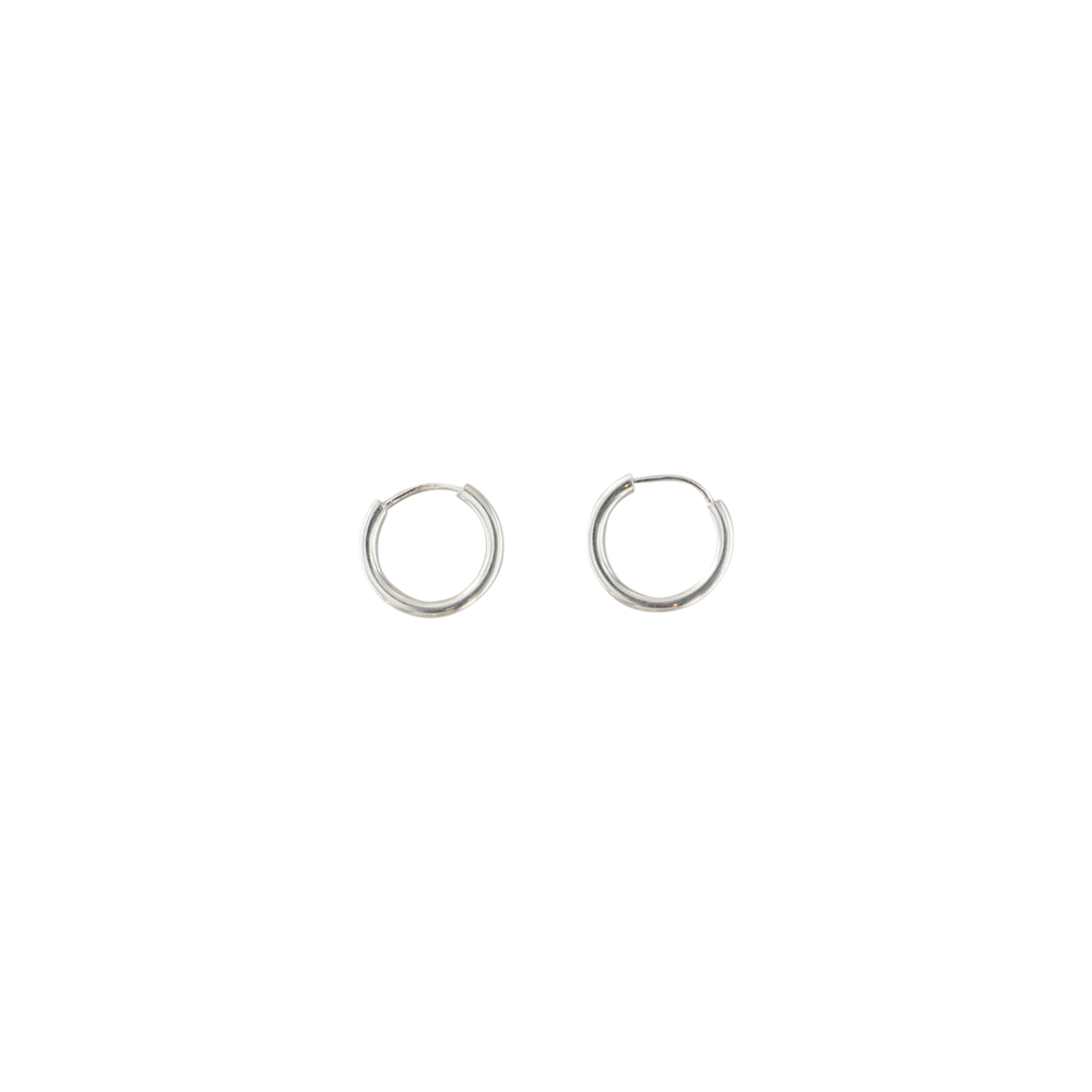 Øreringe, endless hoops, sterlingsølv, 14 x 2mm