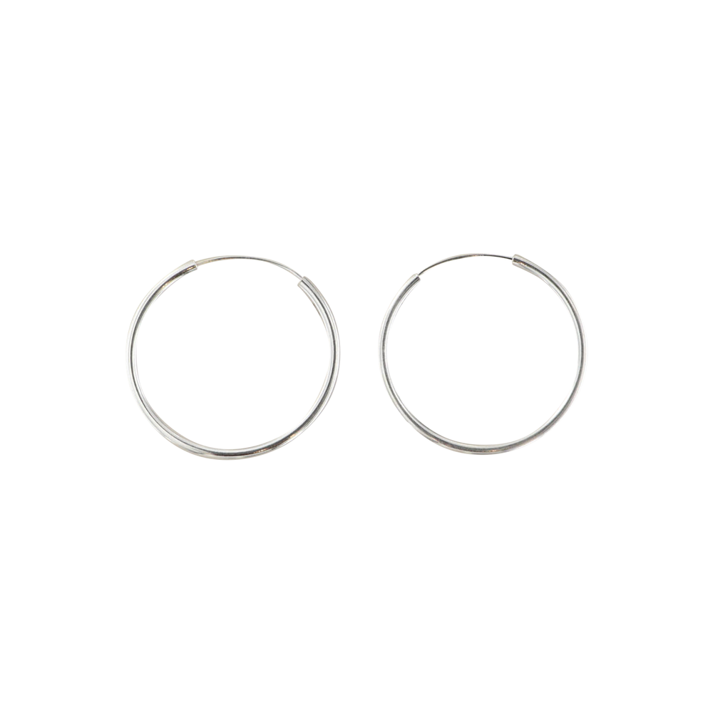 Øreringe, endless hoops, sterlingsølv, 30 x 2mm