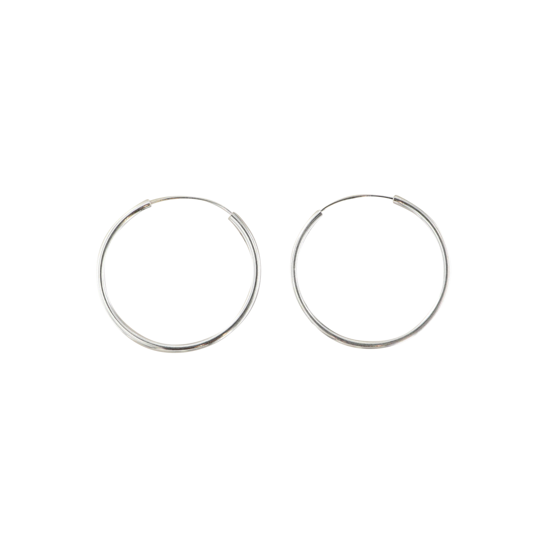 Øreringe, endless hoops, sterlingsølv, 30 x 2mm