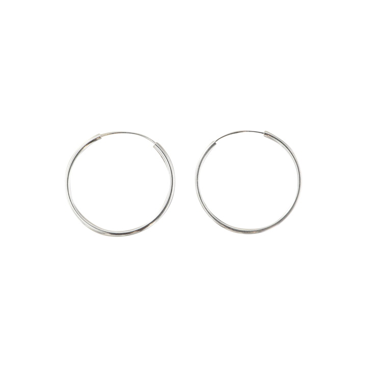 Øreringe, endless hoops, sterlingsølv, 30 x 2mm