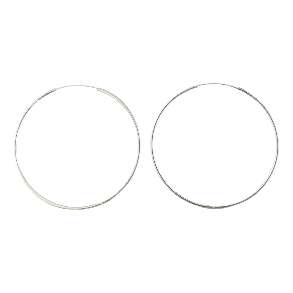 Øreringe, endless hoops, sterlingsølv, 70 x 2mm Tax