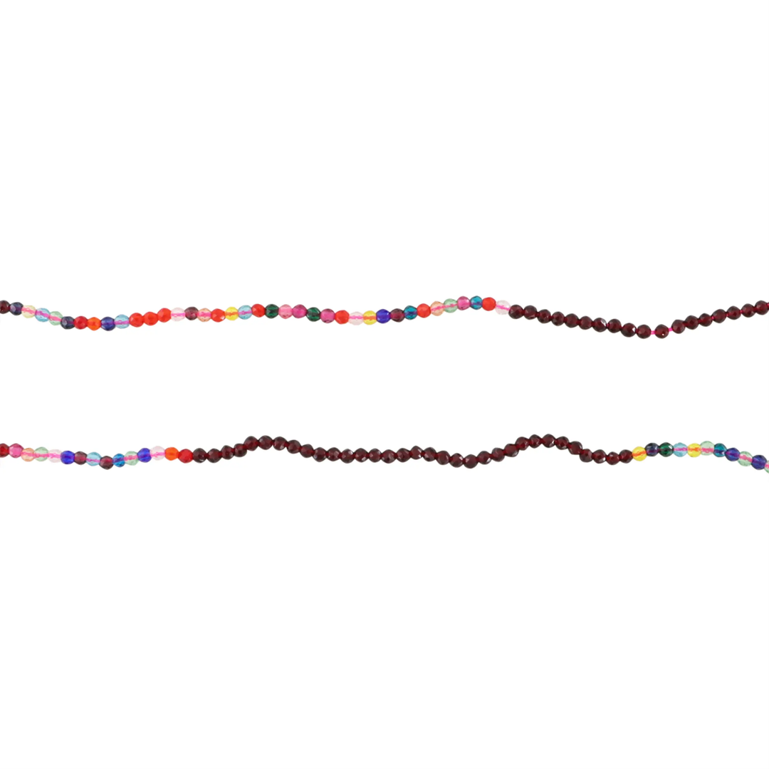 Smykkestensperler, string, mix krystal glas, 39 cm, ca 195 stk JCentre