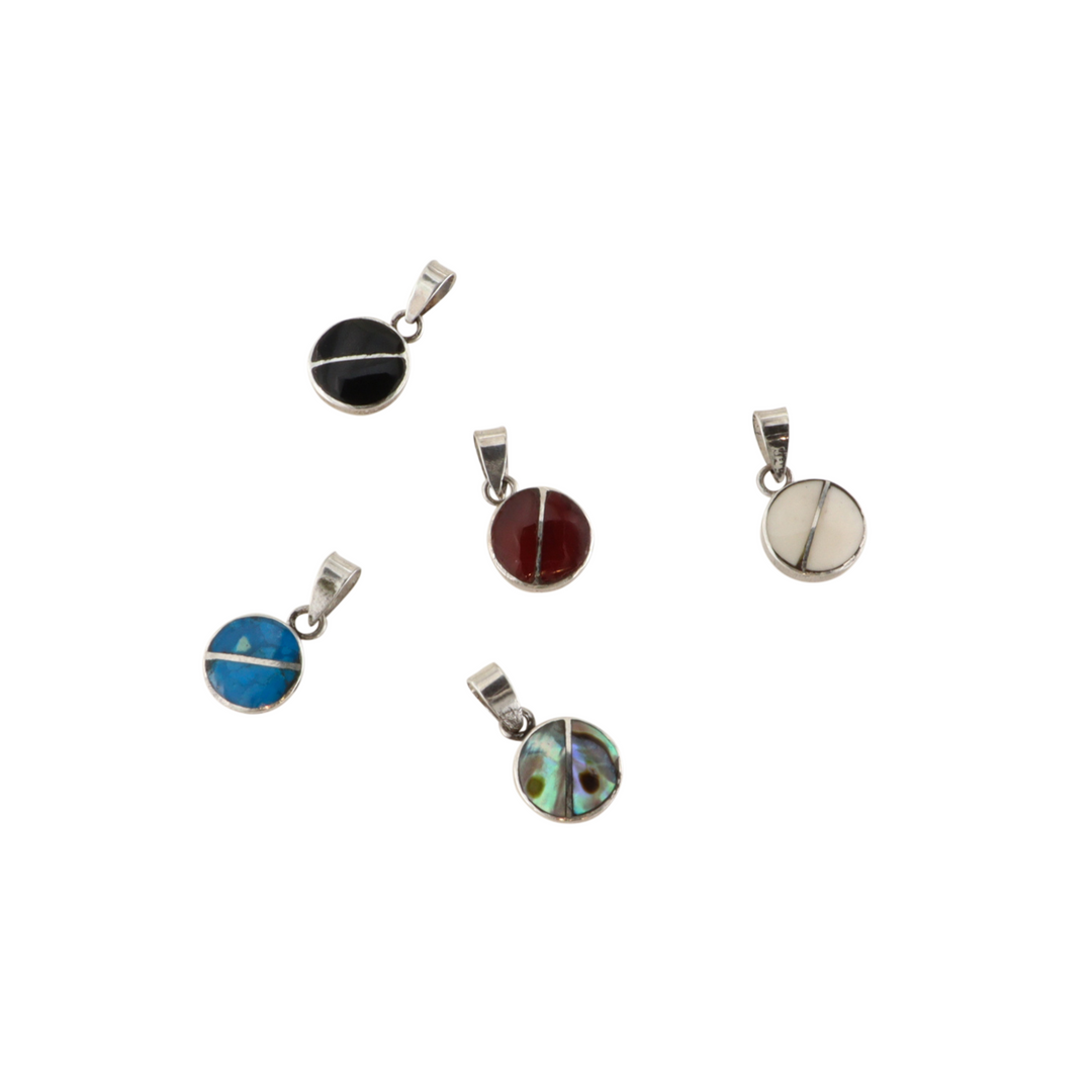 Vedhæng, rund med sten, sterlingsølv, 10mm, flere varianter Beadhouse of Copenhagen