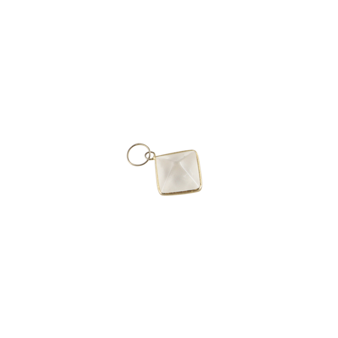 Vedhæng, kvadrat m. sten, forgyldt sterlingsølv, 9-11mm, flere varianter