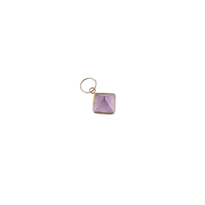 Vedhæng, kvadrat m. sten, forgyldt sterlingsølv, 9-11mm, flere varianter