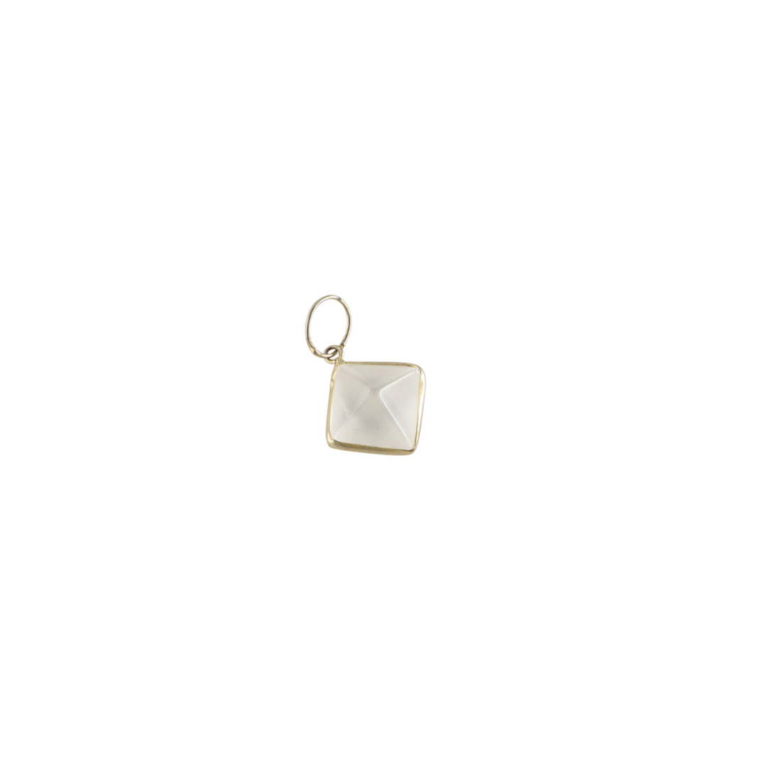Vedhæng, kvadrat m. sten, forgyldt sterlingsølv, 9-11mm, flere varianter