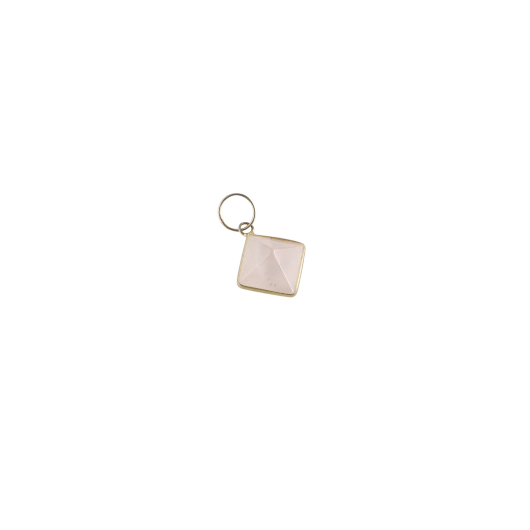 Vedhæng, kvadrat m. sten, forgyldt sterlingsølv, 9-11mm, flere varianter