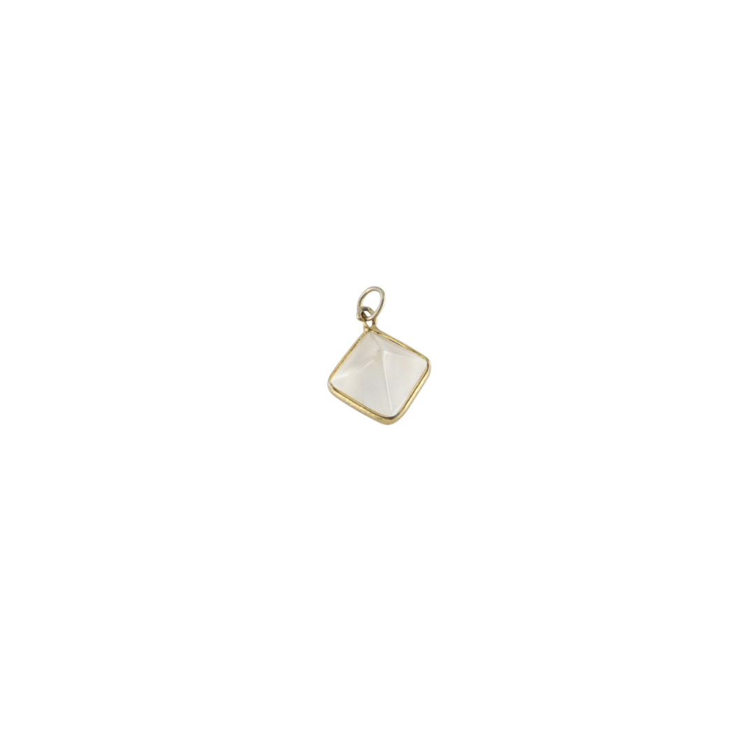 Vedhæng, kvadrat m. sten, forgyldt sterlingsølv, 9-11mm, flere varianter