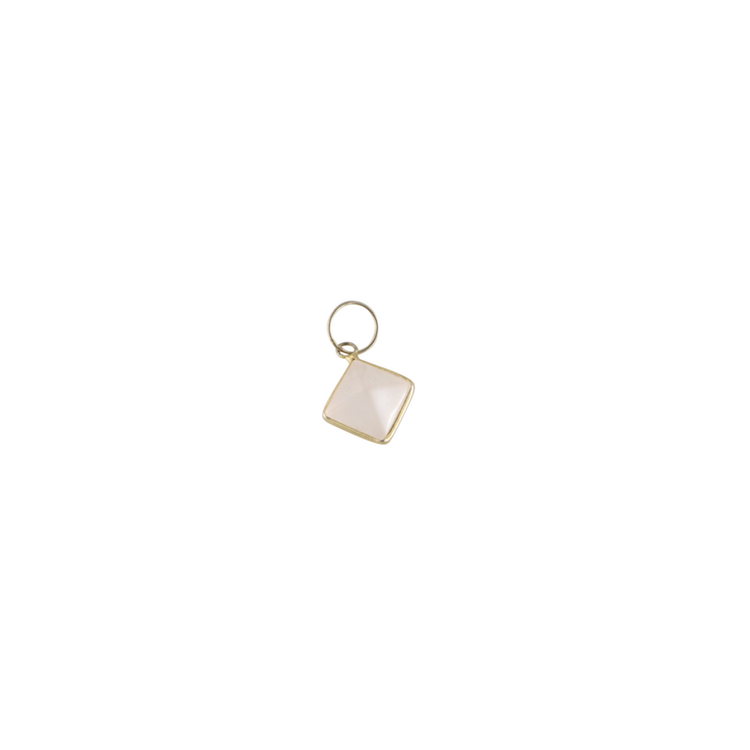 Vedhæng, kvadrat m. sten, forgyldt sterlingsølv, 9-11mm, flere varianter