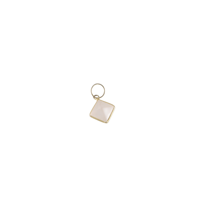 Vedhæng, kvadrat m. sten, forgyldt sterlingsølv, 9-11mm, flere varianter