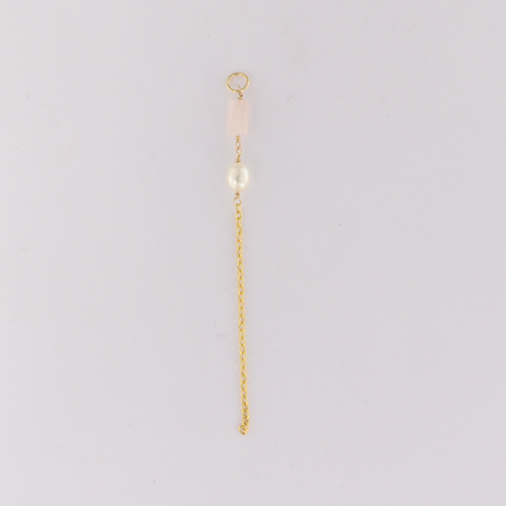 Ørering, hoop, m. kæde, ædelsten, Forgyldt sølv 