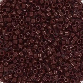 Brunglasperler, miyuki delica beads, opaque currant Krea