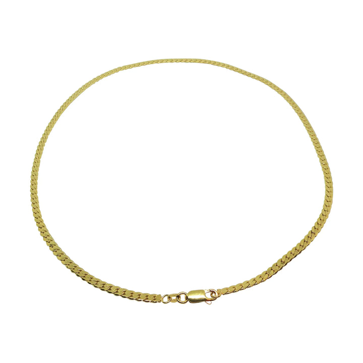 Halskæde, sildeben kæde, forgyldt sterlingsølv, 40-45 cm, 3,5 mm 