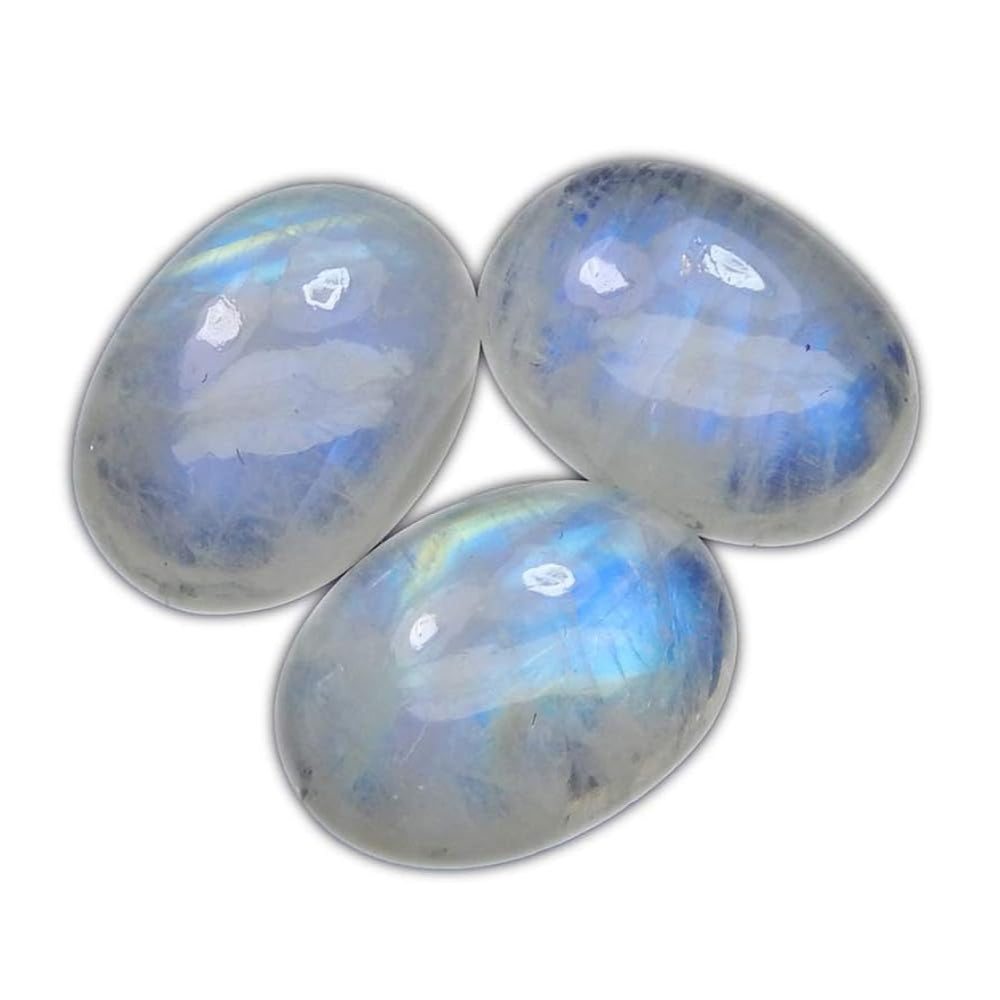 Cabochon, regnbuemånesten, oval, 10x14mm, 1-10stk