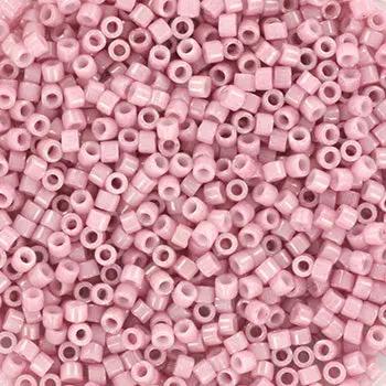 Lyserøde glasperler, miyuki delica beads, opaque luster rose Krea