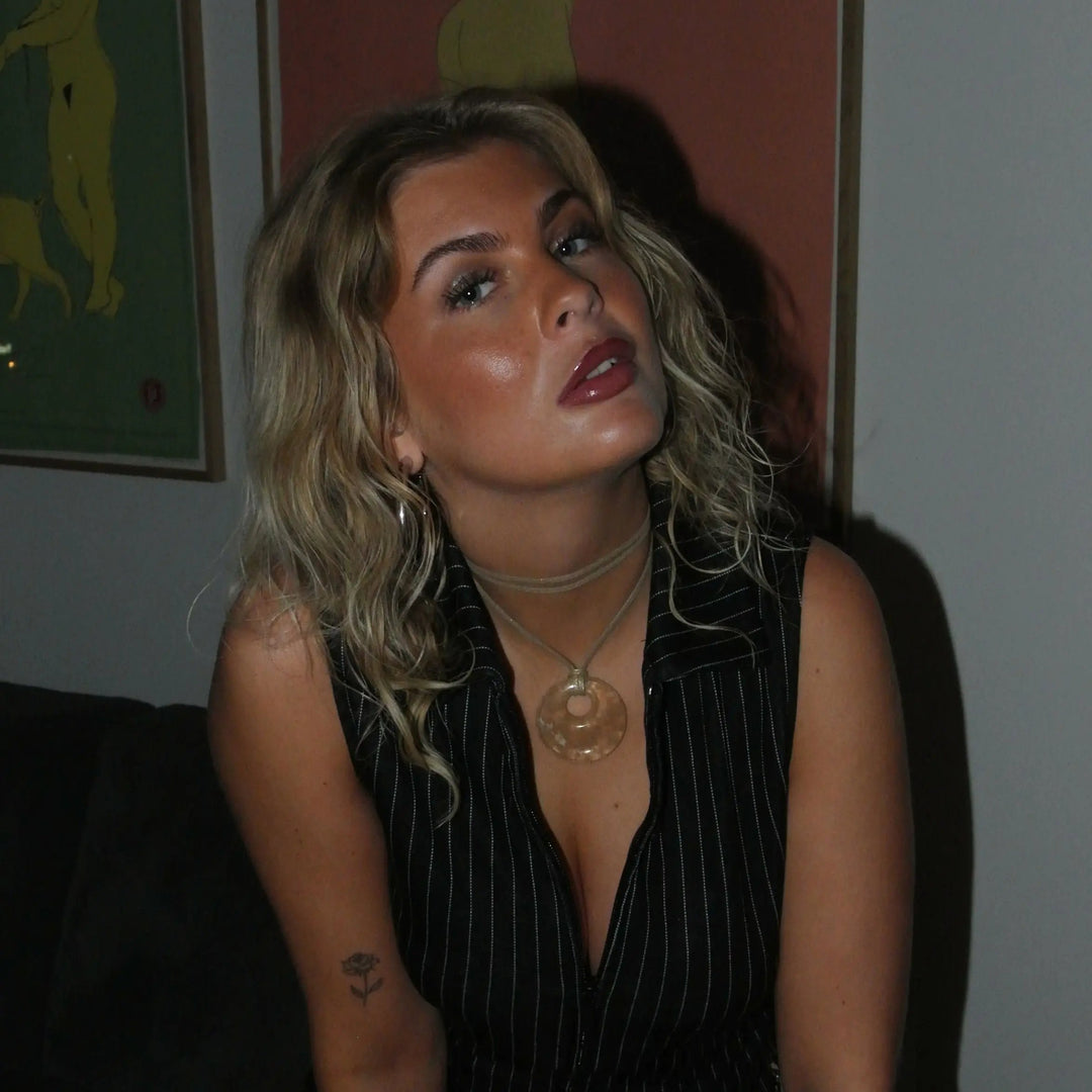 Vedhæng, donut i rutil kvarts, 50mm - uden snor JCentre