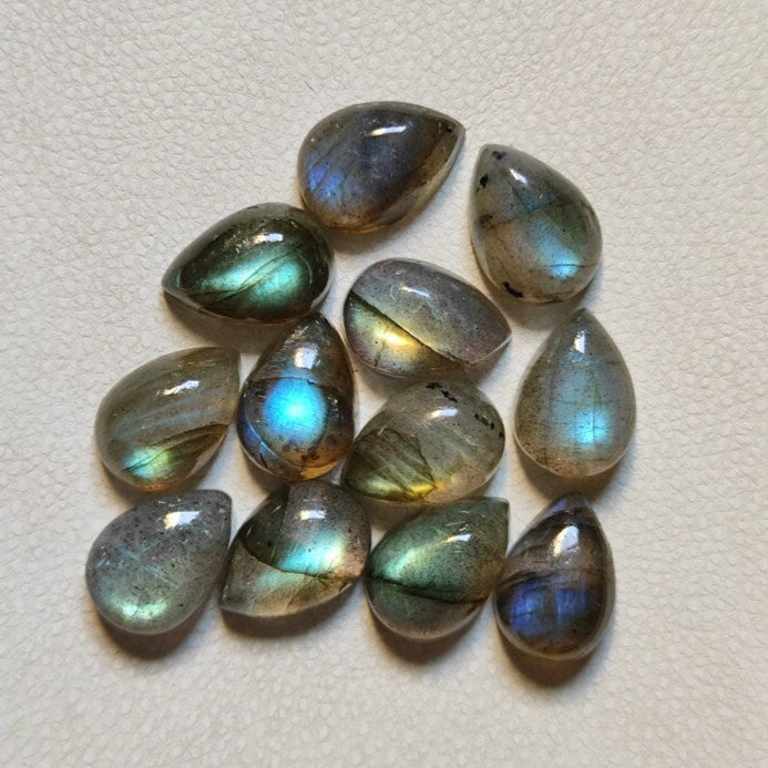 Cabochon, labradorit, dråbe, 10x15mm, 1-10stk