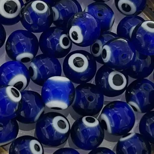 Diverse perler, evil eye, glas, 8 mm Tax
