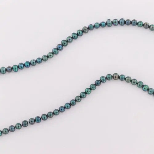 Ferskvandsperler, string, potato, blå, 45 cm/4 x 5 mm, storkøb BOC