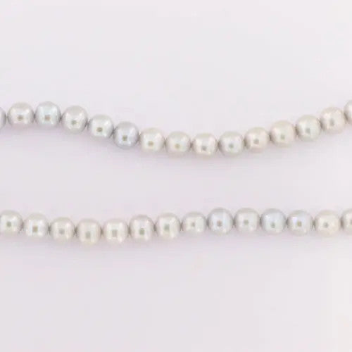 Ferskvandsperler, string, lys grå potato indfarvet, 40 cm/8 x 8,5 mm BOC