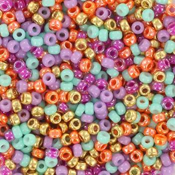 Blandede glasperler, miyuki rocailles seed beads, boho mix Krea