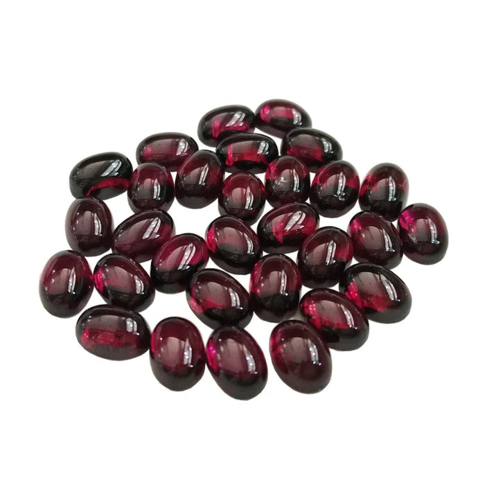 Cabochon, granat, oval, 5,5-14mm, 1-10stk