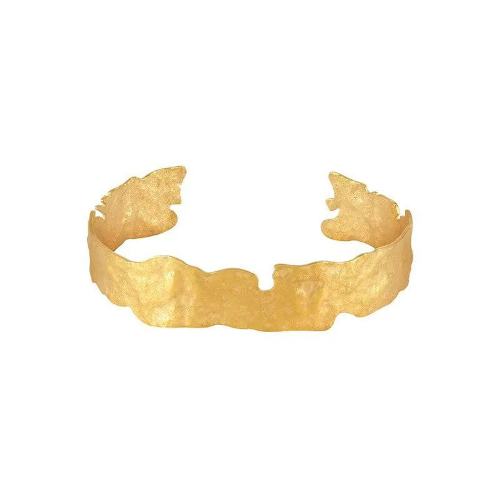 Armbånd, åben organisk armring, forgyldt og forsølvet messing, 16cm, justerbar Greece