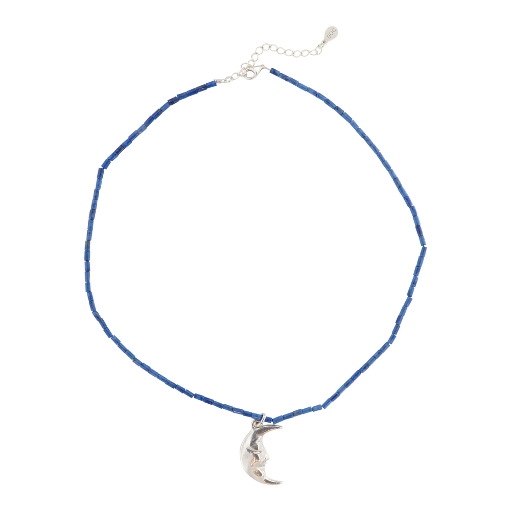 Diy kit, halskæde kit med sodalit rørperler, sterlingsølv Beadhouse of Copenhagen