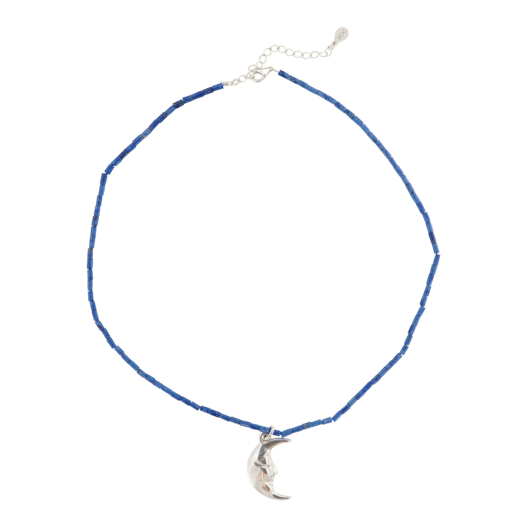 Diy kit, halskæde kit med sodalit rørperler, sterlingsølv Beadhouse of Copenhagen