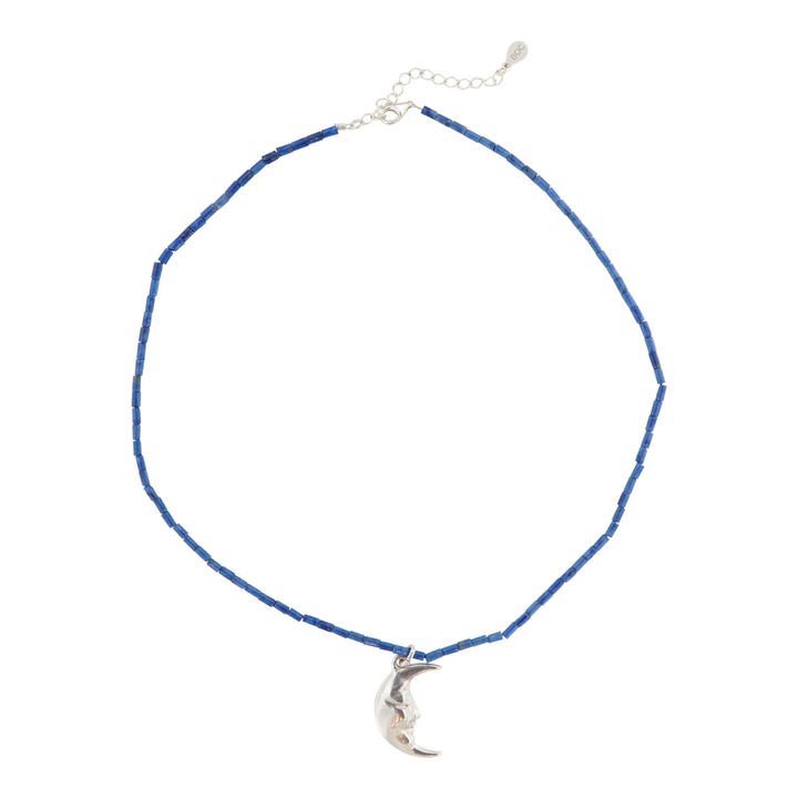 Diy kit, halskæde kit med sodalit rørperler, sterlingsølv Beadhouse of Copenhagen