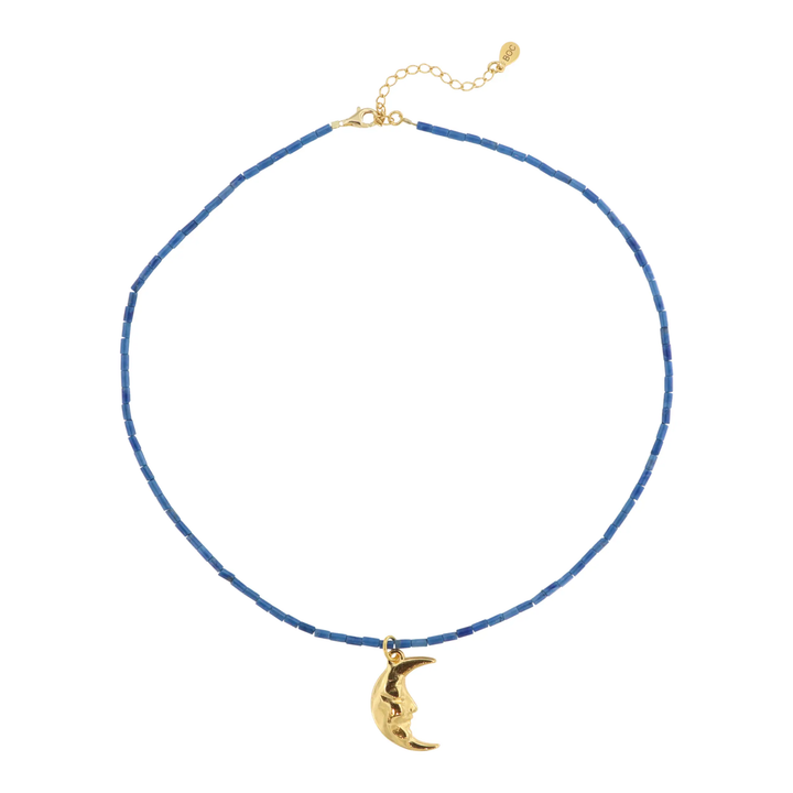 Diy kit, halskæde kit med sodalit rørperler, forgyldt sterlingsølv Beadhouse of Copenhagen