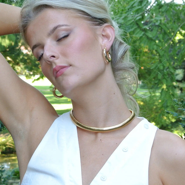 Øreringe, chunky hoops, 30x 6mm i forgyldt og forsølvet messing Greece