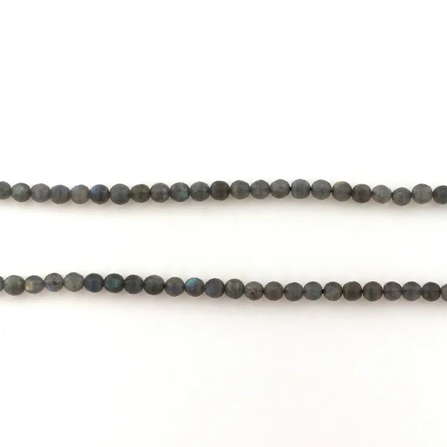 Smykkestensperler, string, labradorit rund facetteret, 41 cm/6 mm BOC